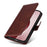 For iPhone 16 Pro Case Card Holder Leather Stand Wallet Phone Cover - Brown - 5