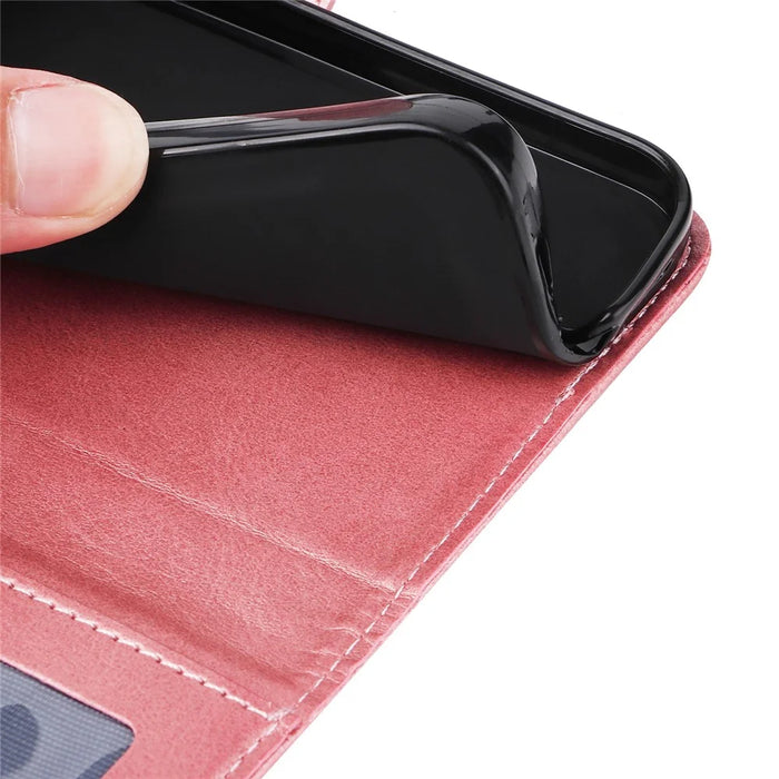 For iPhone 16 Pro Max Stand Case Card Slot Leather Wallet Phone Cover - Pink - 7