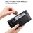 For iPhone 16 Case Zipper Pocket Wallet Shockproof PU Leather Phone Cover - Black - 6