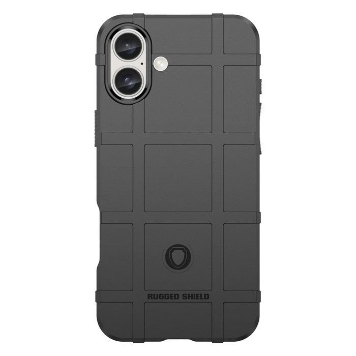 For iPhone 16 Plus Case Soft TPU Phone Cover Square Grid Texture Anti-Slip - Black - 2