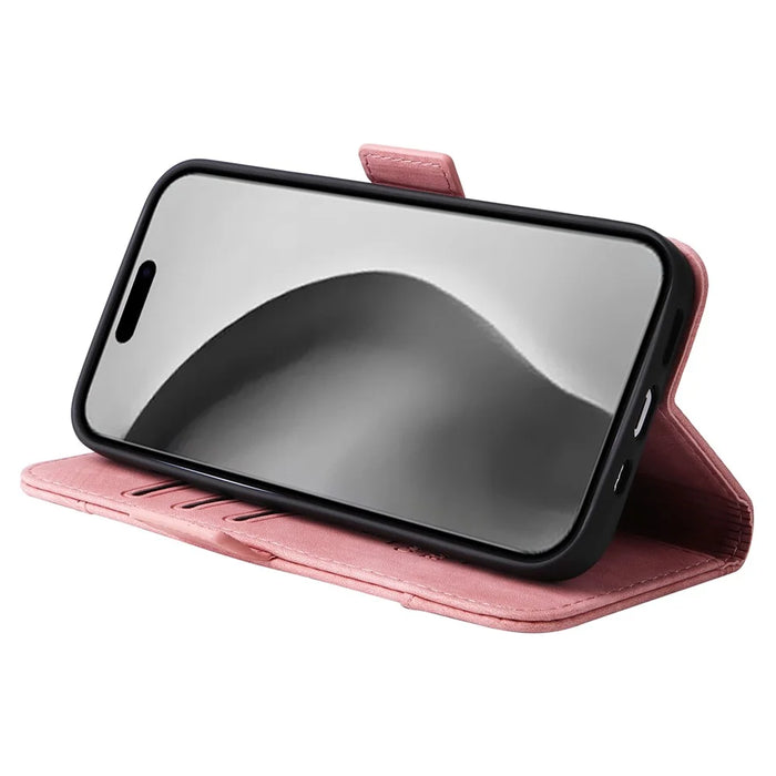 BETOPNICE 001 for iPhone 16 Pro Max Case Wallet Leather Phone Cover with Strap - Pink - 3