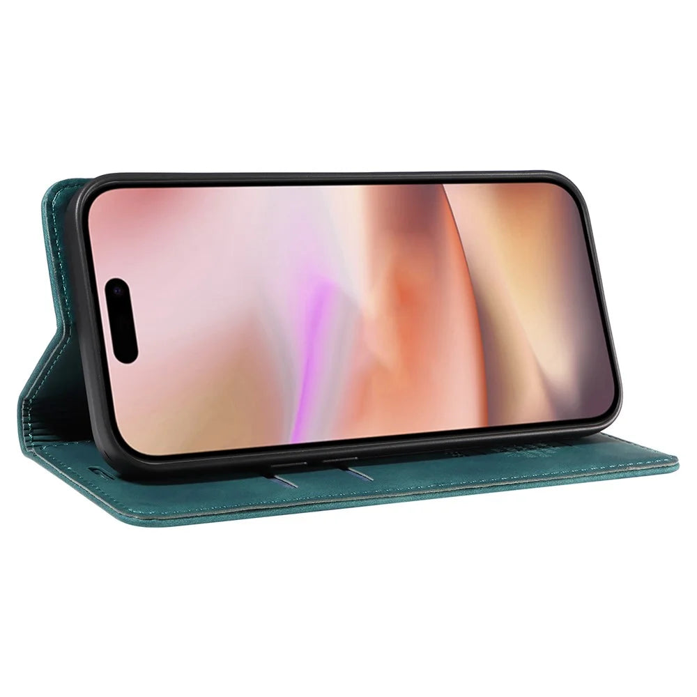 BETOPNICE 003 For iPhone 16 Plus Case RFID Blocking PU Leather Phone Cover - Green - 3