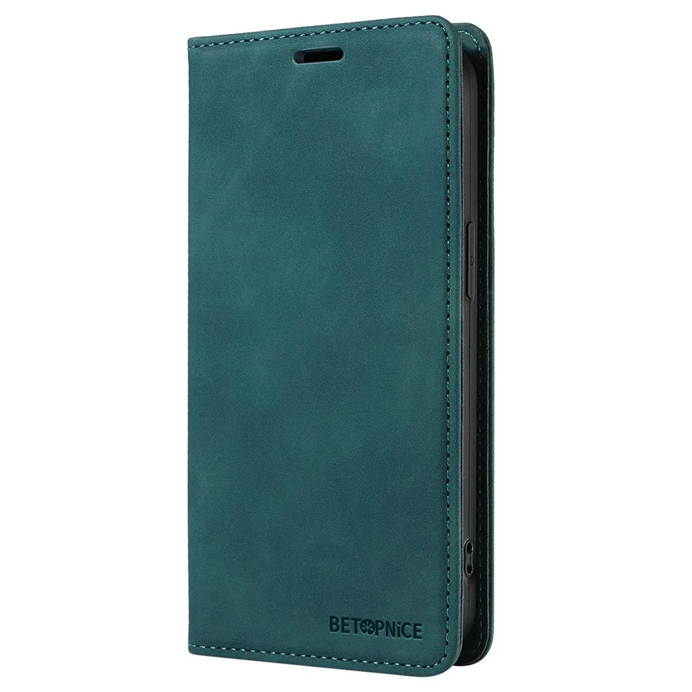 BETOPNICE 003 For iPhone 16 Plus Case RFID Blocking PU Leather Phone Cover - Green - 7