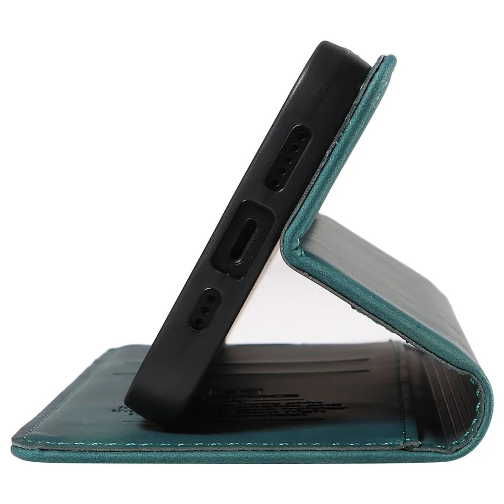 BETOPNICE 003 For iPhone 16 Leather Case Wallet Stand Protective Phone Cover - Green - 5