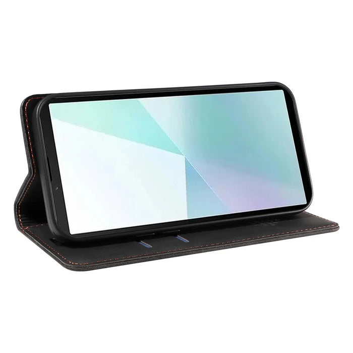 BETOPNICE 003 For Sony Xperia 10 VI Case Leather Phone Cover Strong Magnetic Closure - Black - 3