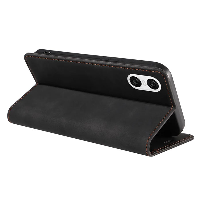BETOPNICE 003 For Sony Xperia 10 VI Case Leather Phone Cover Strong Magnetic Closure - Black - 4