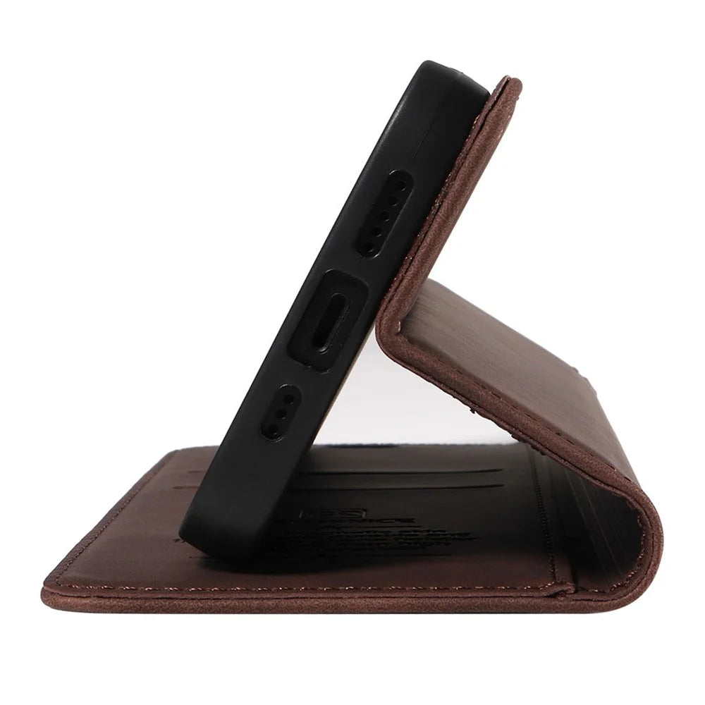 BETOPNICE 003 For Sony Xperia 10 V Case Leather Flip Phone Cover Viewing Stand, Magnetic Close - Brown - 5