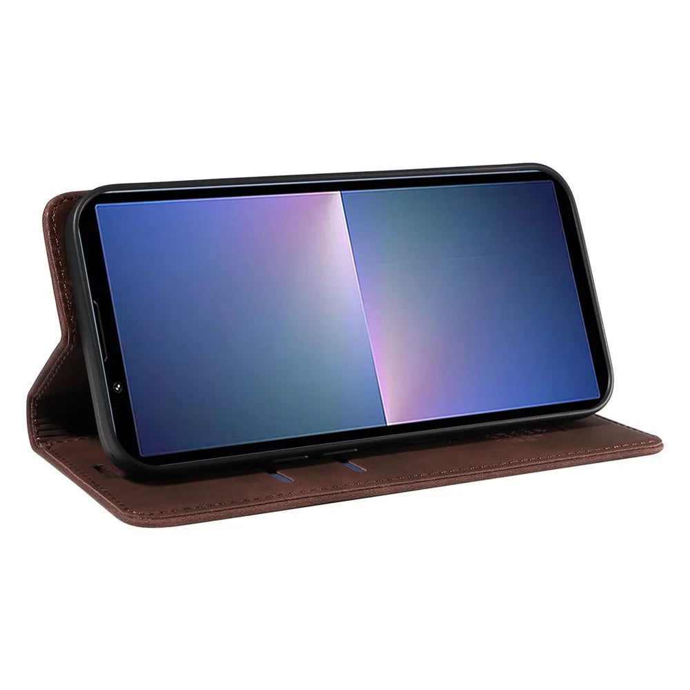BETOPNICE 003 For Sony Xperia 5 V Case RFID Blocking Leather Phone Cover - Brown - 3