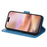For iPhone 16 Case Floral Pattern PU Leather Wallet Stand Phone Cover - Blue - 3