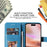 For iPhone 16 Case Floral Pattern PU Leather Wallet Stand Phone Cover - Blue - 6