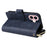 For iPhone 16 Case 9 Card Slots PU Leather Zipper Wallet Phone Cover - Blue - 5