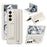 For Samsung Galaxy Z Fold6 5G Case Hinge Protection Leather Back Cover with Front Screen Film / Stylus - Milk White - 1