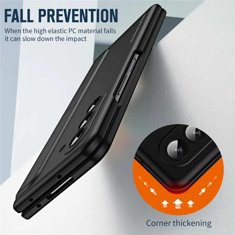 For Samsung Galaxy Z Fold6 5G Case Hidden Kickstand Hard PC Phone Cover with Screen Film / Stylus - Black - 2