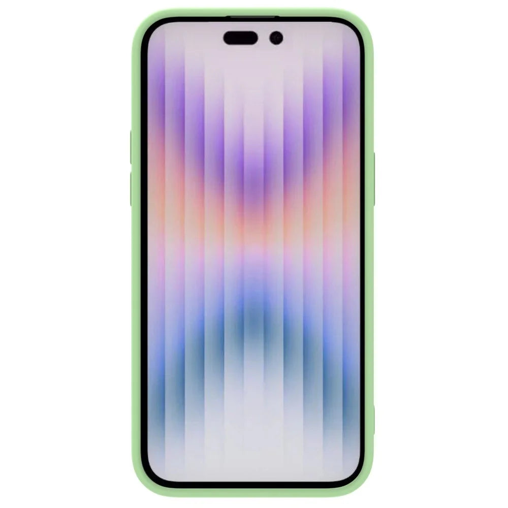 NILLKIN For iPhone 14 Pro Max Magnetic Absorption Phone Cover PC + Silicone Slide Camera Protection Case Compatible with MagSafe - Green - 2