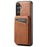 FIERRE SHANN 025 Style For Samsung Galaxy S24+ Kickstand Case Card Holder PU+TPU Phone Cover - Brown - 3