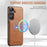 FIERRE SHANN 025 Style For Samsung Galaxy S24+ Kickstand Case Card Holder PU+TPU Phone Cover - Brown - 5