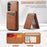 FIERRE SHANN 025 Style For Samsung Galaxy S24+ Kickstand Case Card Holder PU+TPU Phone Cover - Brown - 6