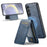 FIERRE SHANN 025 Style For Samsung Galaxy S24 Case PU+TPU Phone Cover Magnetic Case - Blue - 1