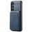 FIERRE SHANN 025 Style For Samsung Galaxy S24 Case PU+TPU Phone Cover Magnetic Case - Blue - 3