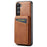FIERRE SHANN 025 Style For Samsung Galaxy S23+ Case Card Holder Kickstand PU+TPU Phone Shell - Brown - 3