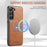 FIERRE SHANN 025 Style For Samsung Galaxy S23+ Case Card Holder Kickstand PU+TPU Phone Shell - Brown - 5