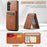 FIERRE SHANN 025 Style For Samsung Galaxy S23+ Case Card Holder Kickstand PU+TPU Phone Shell - Brown - 6