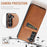 FIERRE SHANN 025 Style For Samsung Galaxy S23+ Case Card Holder Kickstand PU+TPU Phone Shell - Brown - 7