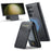 FIERRE SHANN 025 Style For Samsung Galaxy S23 Ultra Kickstand Case PU+TPU Phone Cover with Card Bag - Black - 1