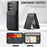 FIERRE SHANN 025 Style For Samsung Galaxy S23 Ultra Kickstand Case PU+TPU Phone Cover with Card Bag - Black - 6