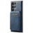 FIERRE SHANN 025 Style For Samsung Galaxy S22 Ultra 5G Case RFID Blocking Leather+TPU Phone Cover Detachable - Blue - 3
