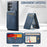 FIERRE SHANN 025 Style For Samsung Galaxy S22 Ultra 5G Case RFID Blocking Leather+TPU Phone Cover Detachable - Blue - 6