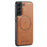 FIERRE SHANN 025 Style For Samsung Galaxy S22+ 5G Case Magnetic Phone Cover Detachable Card Slots - Brown - 2