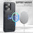 FIERRE SHANN 025 Style For iPhone 14 Pro Max Case Card Holder Leather+TPU Phone Cover Wireless Charging - Black - 5
