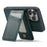 FIERRE SHANN 025 Style For iPhone 13 Pro Max Case Card Holder PU+TPU Phone Cover with Kickstand - Green - 4