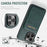 FIERRE SHANN 025 Style For iPhone 13 Pro Max Case Card Holder PU+TPU Phone Cover with Kickstand - Green - 7