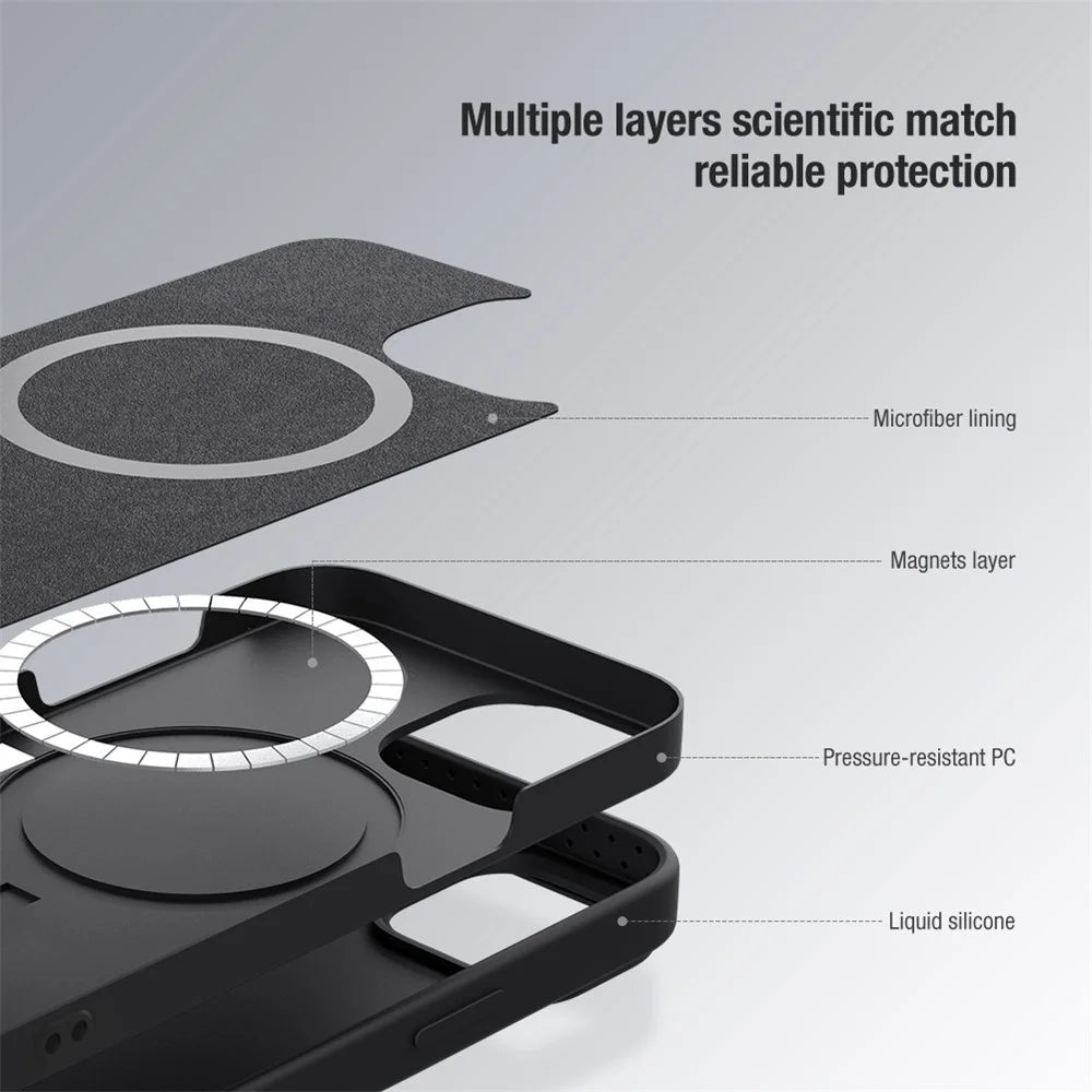 NILLKIN For iPhone 14 Pro 6.1 inch Slide Camera Cover PC + Silicone Anti-drop Phone Case Compatible with MagSafe - Blue - 5