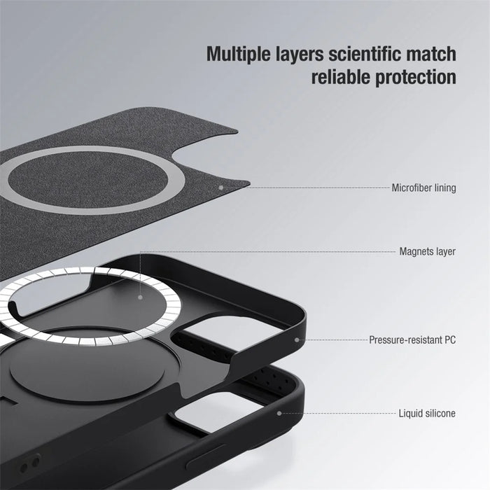 NILLKIN For iPhone 14 Pro 6.1 inch Slide Camera Cover PC + Silicone Anti-drop Phone Case Compatible with MagSafe - Blue - 5