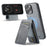 FIERRE SHANN 025 Style For iPhone 12 Pro Max Case Leather+TPU Phone Cover RFID Blocking 4 Card Slots - Grey - 1