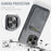 FIERRE SHANN 025 Style For iPhone 12 Pro Max Case Leather+TPU Phone Cover RFID Blocking 4 Card Slots - Grey - 7