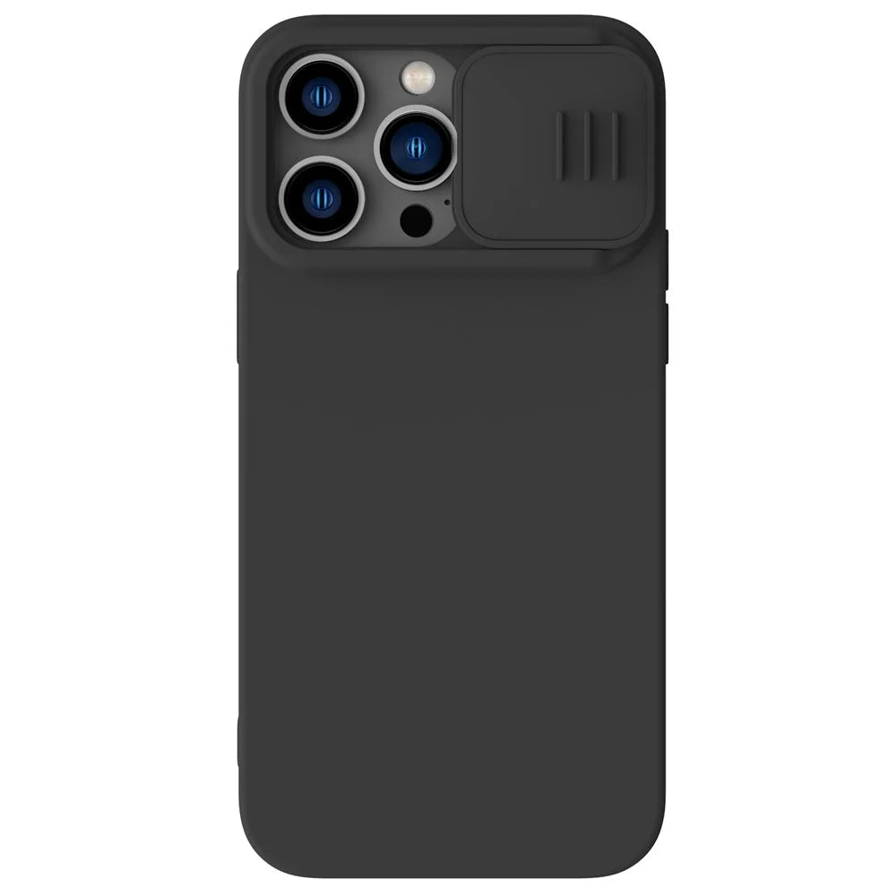 NILLKIN For iPhone 14 Pro 6.1 inch Slide Camera Protection Phone Case Anti-scratch PC + Silicone Cover - Black - 1