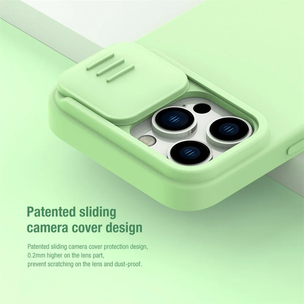 NILLKIN For iPhone 14 Pro 6.1 inch Slide Camera Protection Phone Case Anti-scratch PC + Silicone Cover - Black - 3