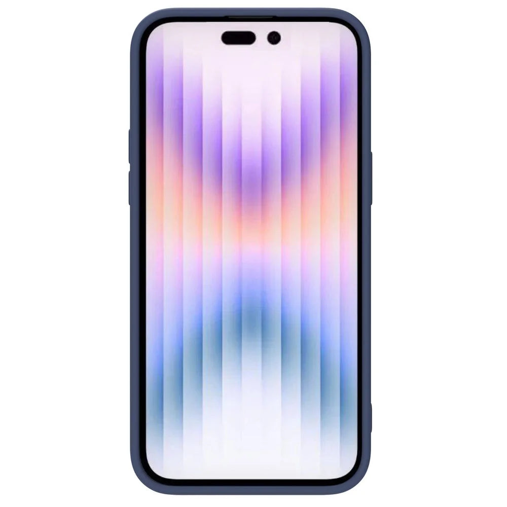 NILLKIN For iPhone 14 Pro Max Hard PC Soft Silicone Hybrid Case Slide Camera Protection Phone Cover - Blue - 2