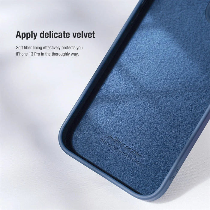 NILLKIN For iPhone 14 Pro Max Hard PC Soft Silicone Hybrid Case Slide Camera Protection Phone Cover - Blue - 5