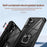 Kickstand Case for Samsung Galaxy A55 5G Case Alloy Lens Frame PC + TPU Phone Cover - Black - 5