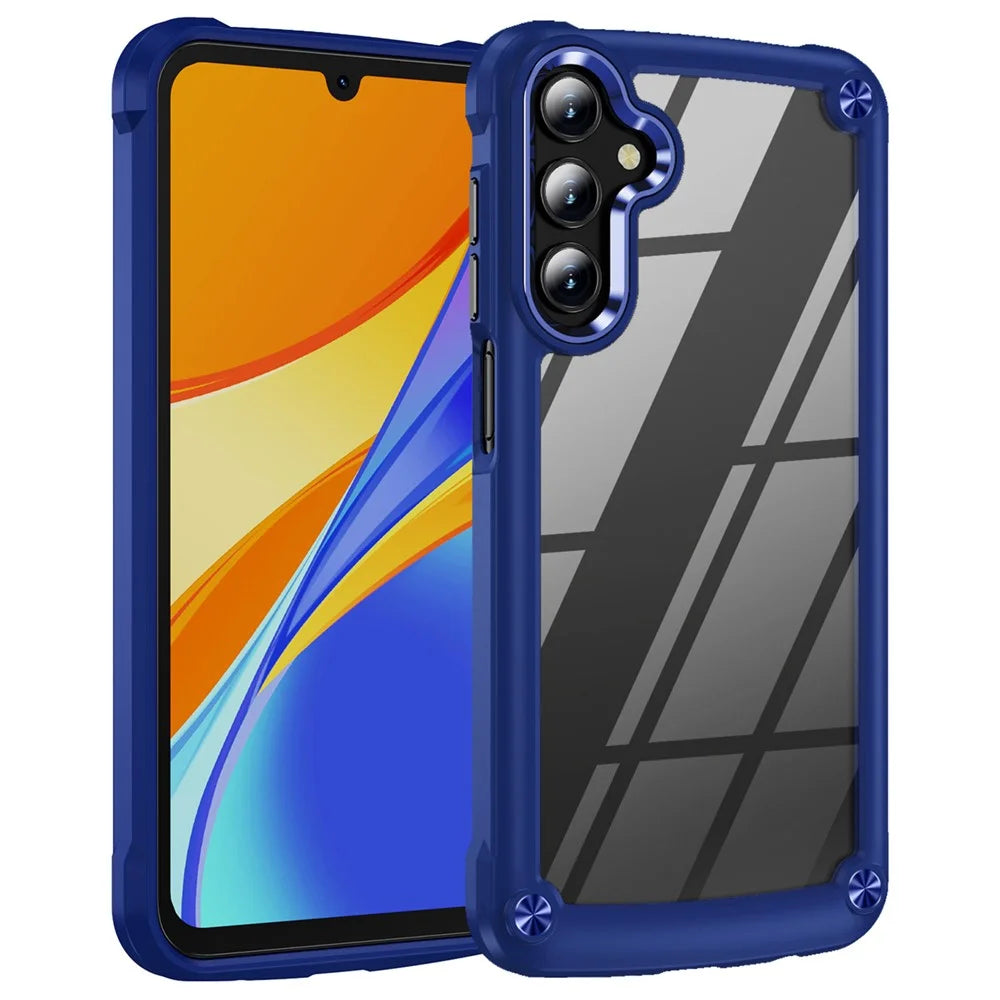 For Samsung Galaxy A35 5G Case TPU Frame Clear PC Back Phone Cover - Blue - 1