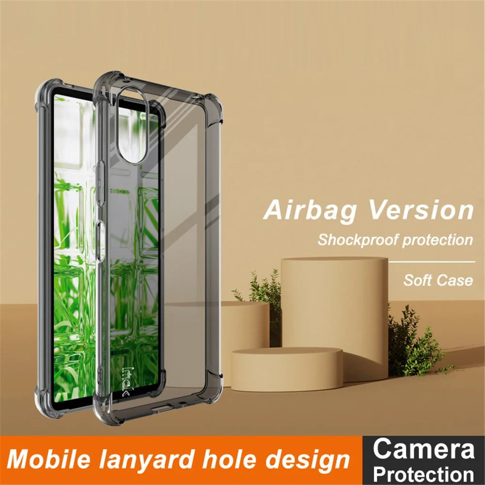 IMAK For Sony Xperia 10 VI Case Drop-Proof Corner Protection TPU Phone Cover - Transparent Black - 2