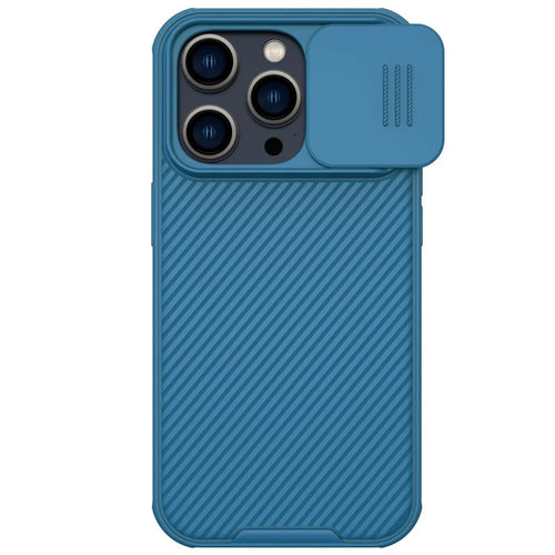 NILLKIN Camshield Pro Series for iPhone 14 Pro Max Magnetic Phone Case Hard PC + TPU Casephone Protector with Slide Camera Lens Cover - Blue - 1