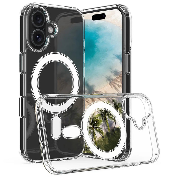 For iPhone 16 Clear Case Compatible with MagSafe TPU+Acrylic Phone Cover - 2