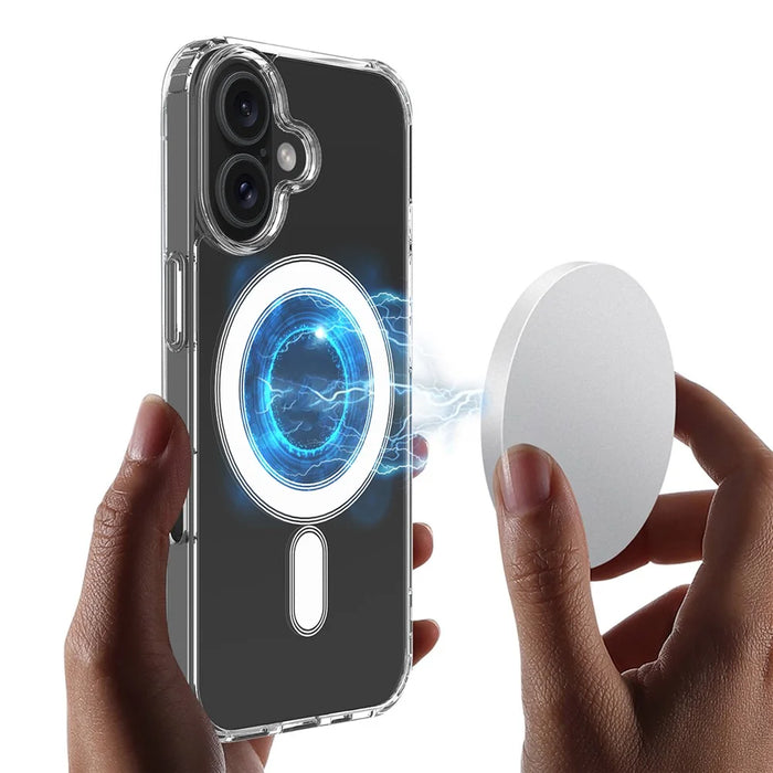 For iPhone 16 Clear Case Compatible with MagSafe TPU+Acrylic Phone Cover - 4