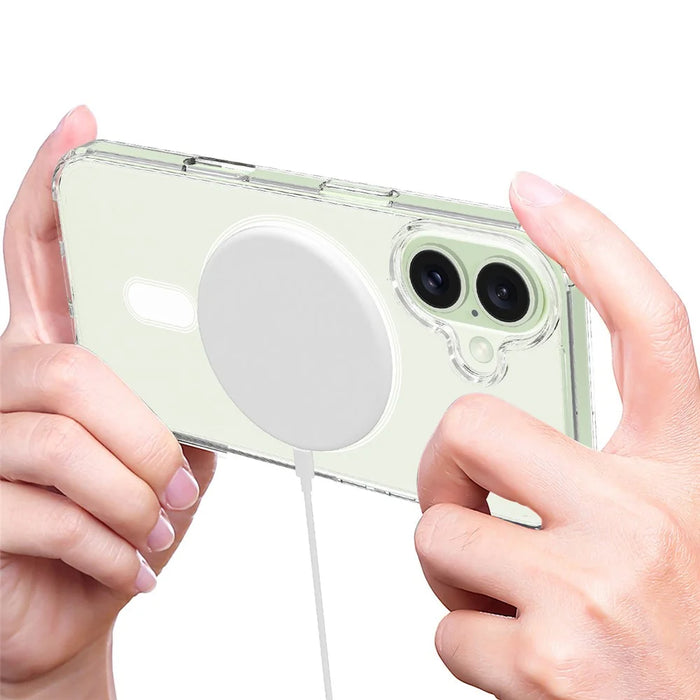 For iPhone 16 Clear Case Compatible with MagSafe TPU+Acrylic Phone Cover - 5